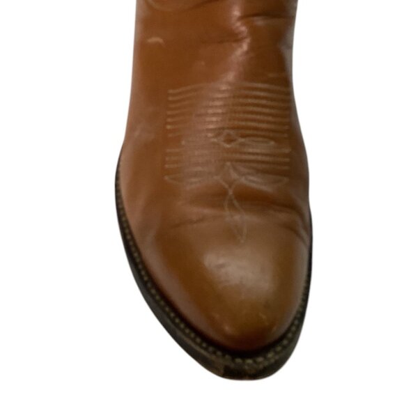 Vintage 80s Tony Lama Brown Leather Cowboy Boots Men's Size 7.5D Style 6210 - Picture 10 of 10